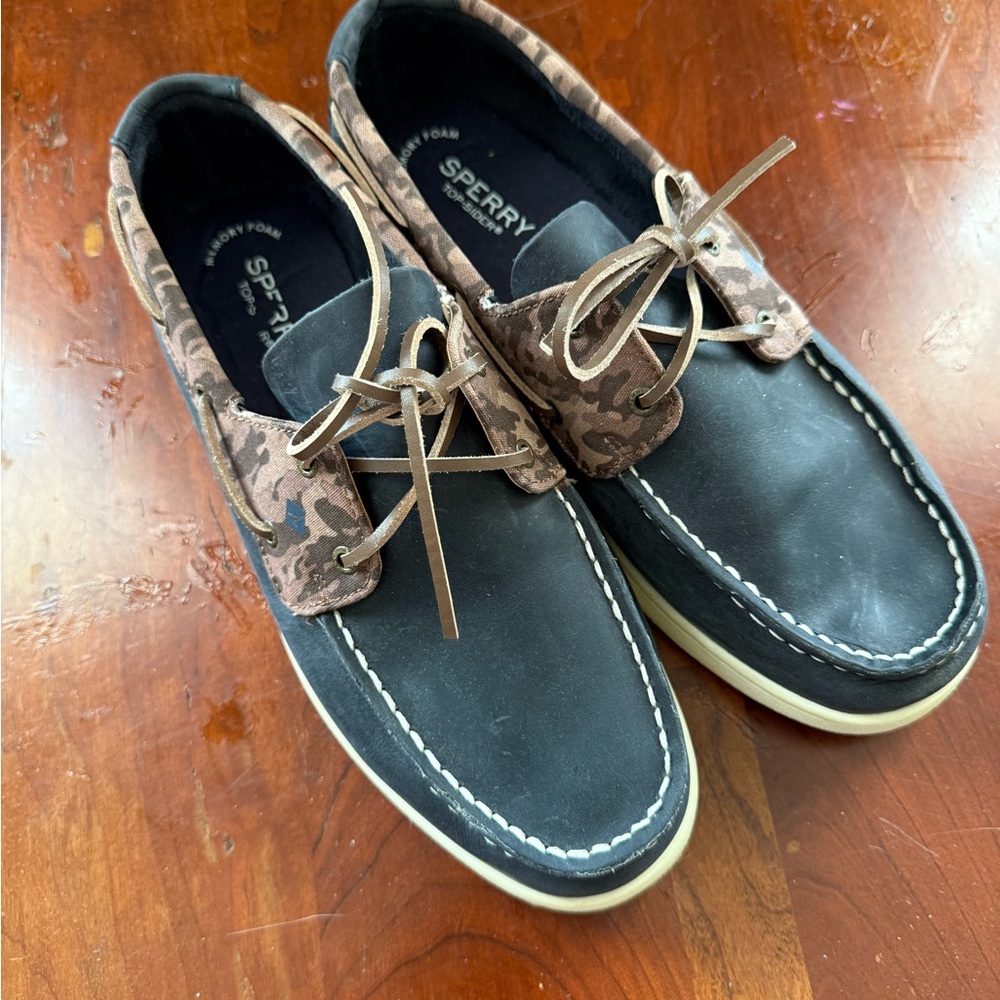 Sperry Men's Navy and Camouflage Boat Shoes